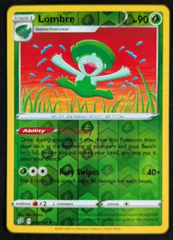 Lombre 2020 Rebel Clash Reverse Holo Pokemon Card 008/192 (NM) - Image 1