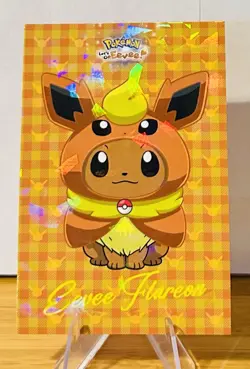 Eevee Flareon Poncho Cracked Ice Pokemon Let's Go Eevee Card Database NM TCG - Image 1