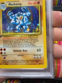 1999 Pokemon Machamp Holo 1st Edition Card #8 PSA 9 Mint Tcg Card Base - Image 4