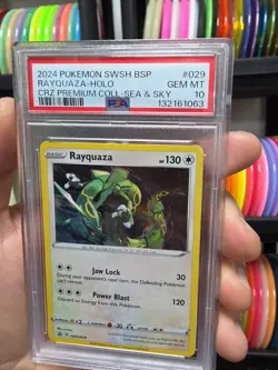 Rayquaza SWSH029 PSA 10 Gem Mint Black Star Promo Sea Sky Holo Pokemon Tcg Card - Image 4