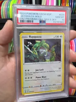 Rayquaza SWSH029 PSA 10 Gem Mint Black Star Promo Sea Sky Holo Pokemon Tcg Card - Image 5