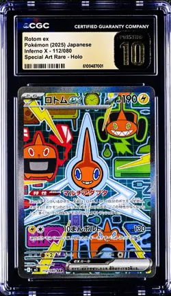 Rotom ex 112/80 Pokemon Card nferno X Japanese CGC 10 Pristine - Image 1