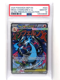 2025 Pokemon MEP EN Black Star Promo Mega Charizard X ex #023 UPC PSA 10 - Image 1