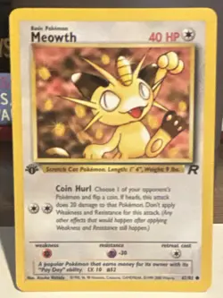 Pokemon Team Rocket Meowth 62/82 1st Edition Regular Common English 2000 - Image 1