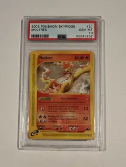 Pokemon TCG - Skyridge (2003) - Moltres 21/144 - PSA 10 Gem Mint Low Pop - Image 1