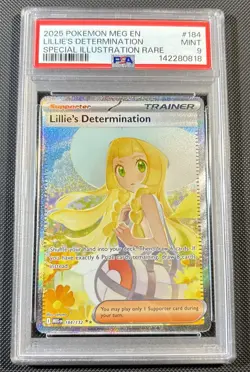 Pokemon 2025 Mega Evolution Lillies Determination SIR #184 PSA 9 New Cert - Image 1