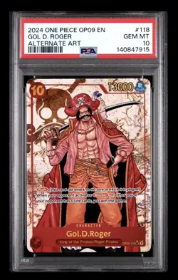 2024 ONE PIECE OP09-EMPERORS IN THE NEW WORLD #118 GOL D. ROGER ALT ART PSA 10 - Image 1