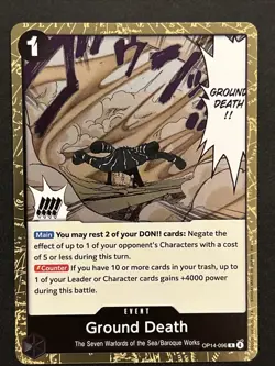Ground Death OP14-096 Rare - The Azure Sea's Seven One Piece TCG - English NM - Image 1