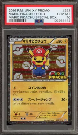 Pokemon Mario Pikachu Special Bx. Japanese Holo Promo 293/XY-P PSA 10 Gem Mint - Image 1