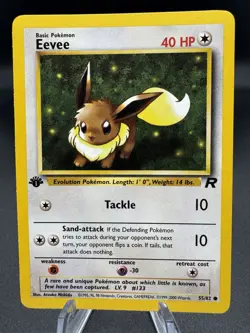 Pokemon TCG Eevee 55/82 Team Rocket 1st Edition Vintage WoTC LP - Image 1