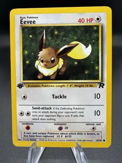 Pokemon TCG Eevee 55/82 Team Rocket 1st Edition Vintage WoTC LP/MP - Image 1