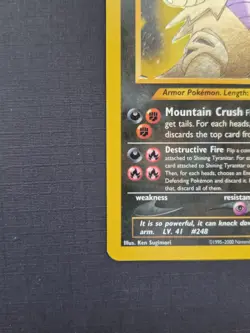 Shining Tyranitar - 113/105 - Pokemon Neo Destiny Unlimited Holo Rare Card MP - Image 4