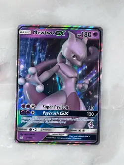 Pokemon Mewtwo GX Holo Ultra Rare TCG Card Hidden Fates 31/68 Full Art - Image 1