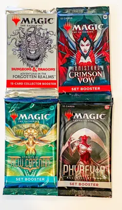 Magic The Gathering MTG Booster Pack Lot (1 Collector & 3 Set ) New Sealed - Image 1