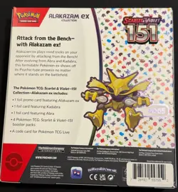 Pokemon TCG Scarlet and Violet - 151 Alakazam ex Collection Box - 4 Packs 820650855269 - Image 2