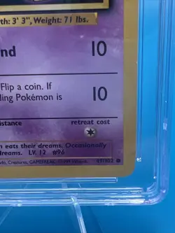 Vintage Pokemon TCG Drowzee Base Set 49/102 Regular Unlimited CGC 💎 Mint 10!! - Image 4