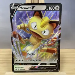 Pokemon TCG Meowth V SWSH Black Star Promos SWSH004 Holo Promo NM - Image 1