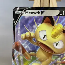 Pokemon TCG Meowth V SWSH Black Star Promos SWSH004 Holo Promo NM - Image 2