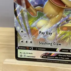 Pokemon TCG Meowth V SWSH Black Star Promos SWSH004 Holo Promo NM - Image 4
