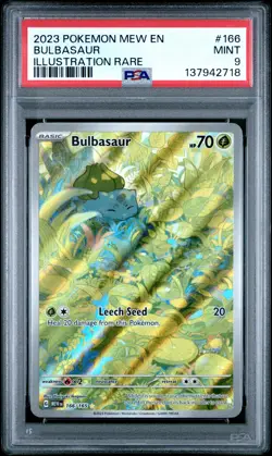 2023 POKEMON MEW EN-151 ILLUSTRATION RARE #166 BULBASAUR PSA 9 - Image 1