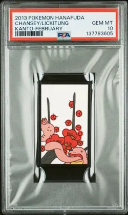 2013 POKEMON HANAFUDA KANTO FEBRUARY CHANSEY/LICKITUNG PSA 10 - Image 1