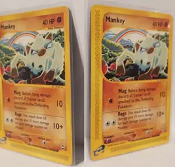 Pokemon Common Mankey 92/147 Aquapolis Non Holo - Moderately Played (MP) - Image 5