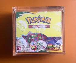 Pokemon TCG Sword & Shield Evolving Skies Booster Box New Sealed With Acrylic - Image 1