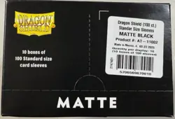 Dragon Shield Matte Black 10 PACK DISPLAY BOX Standard Size Sleeves 100ct - Image 1