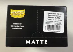 Dragon Shield Matte Black 10 PACK DISPLAY BOX Standard Size Sleeves 100ct - Image 1