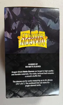 Dragon Shield Matte Black 10 PACK DISPLAY BOX Standard Size Sleeves 100ct - Image 2