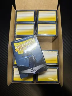 Dragon Shield Jet Matte Display - 10 Boxes Of 100 Protective Sleeves - Image 1