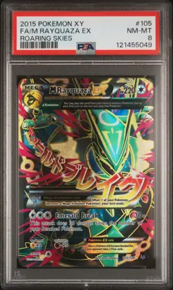 2015 POKEMON XY ROARING SKIES #105 FULL ART/M RAYQUAZA EX PSA 8 - Image 1