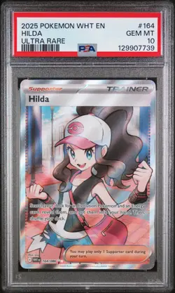 2025 Pokemon Wht En-White Flare #164 Hilda Ultra Rare PSA 10 - Image 1