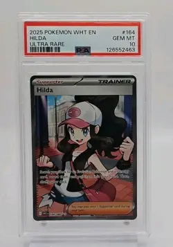 HILDA - PSA 10 - ULTRA RARE 2025 POKEMON WHT EN-WHITE FLARE #164 TCG GEM MINT - Image 1