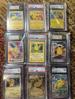 Pikachu Pokemon Card Graded Bundle PSA 10 CGC 10 w/ First Edition Jungle! - Image 1