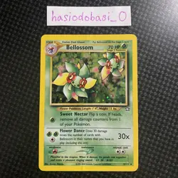 Pokemon TCG Bellossom 3/111 Neo Genesis Holo Unlimited Rare DAMAGED - Image 1