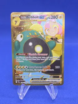 Pokemon SV09: Journey Together Iono’s Bellibolt ex 188/159 Gold Hyper Rare NM - Image 1