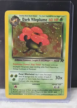 Pokemon TCG Dark Vileplume 13/82 Team Rocket Holo Rare Card LP Vintage W/ Swirl - Image 1