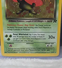 Pokemon TCG Dark Vileplume 13/82 Team Rocket Holo Rare Card LP Vintage W/ Swirl - Image 3