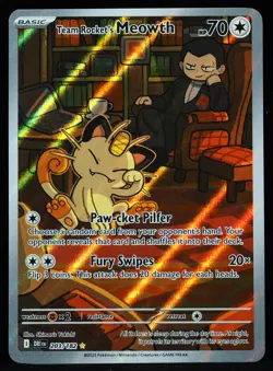 Team Rocket's Meowth #203 NM-M Pokemon Card - Image 1