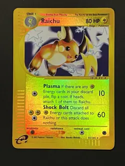 Pokemon TCG Raichu Expedition Base Set Reverse Holo Holo Card 25/165 LP - Image 1