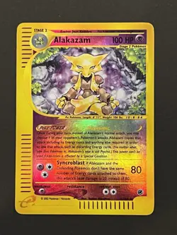 Pokemon Alakazam 1/165 Reverse Holo Rare Expedition Base Set DMG See Pics - Image 1