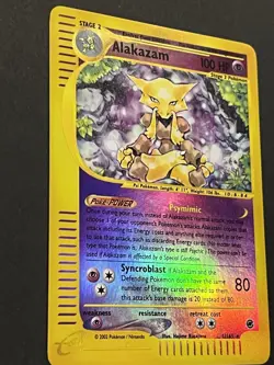 Pokemon Alakazam 1/165 Reverse Holo Rare Expedition Base Set DMG See Pics - Image 3