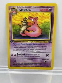 Pokemon TCG Slowbro 43/62 Fossil 1st Edition LP - Image 1