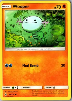 Wooper 96/214 Common SM - Unbroken Bonds LP Pokemon Card - Image 1