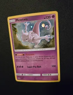 2017 Pokemon Mewtwo SM77 Shining Legends Pin Promo Cosmos Holo w/SWIRL - NM - Image 2