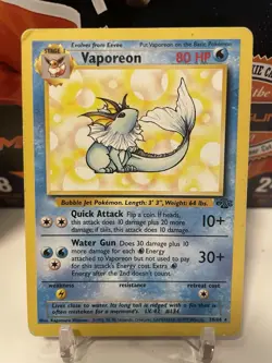 Pokemon TCG Vaporeon Jungle Set 28/64 Regular 1999 Vintage WOTC - HP/MP - Image 1