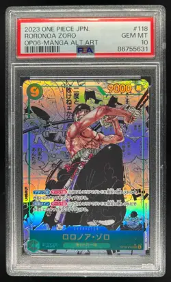 2023 One Piece Japanese Roronoa Zoro Manga Alternate Art #OP06-118 PSA 10 - Image 1
