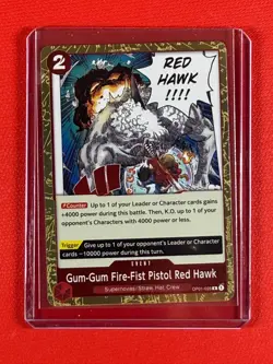 2022 One Piece Romance Dawn Gum-Gum Fire-Fist Pistol Red Hawk #OP01-026O - Image 1
