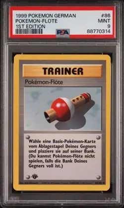 POKEMON TCG 1999 BASE SET FIRST EDITION GERMAN TRAINER POKEMON-FLOTE PSA 9 86 - Image 1